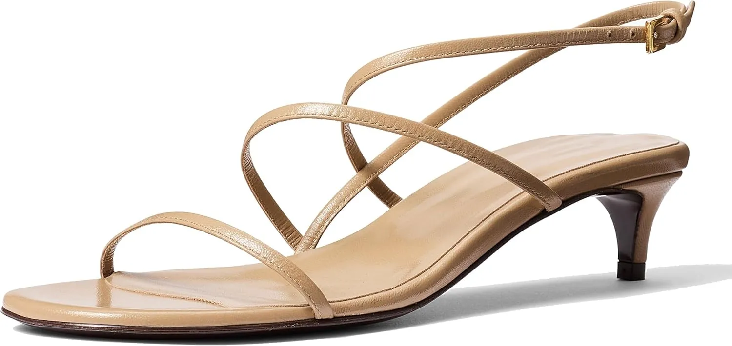 Kitten Heels for Women Elegant Strappy Sandals with Open Toe Fashionable Summer Leisure Shoes