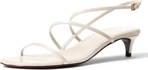 Kitten Heels for Women Elegant Strappy Sandals with Open Toe Fashionable Summer Leisure Shoes