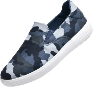 konhill Slip on Sneaker for Men- Casual Knit Boat Loafers Walking Shoes Driving Work Memory Skate Foam Shoes