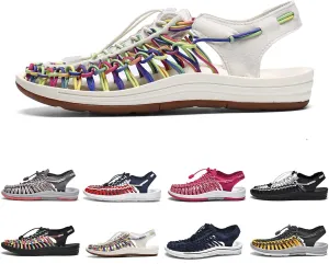 Large Size Unisex Rope Sport Sandals Men's Fisherman Shoes Women's Hand-Woven Shoes Comfortable Couple Lightweight Beach Sandals