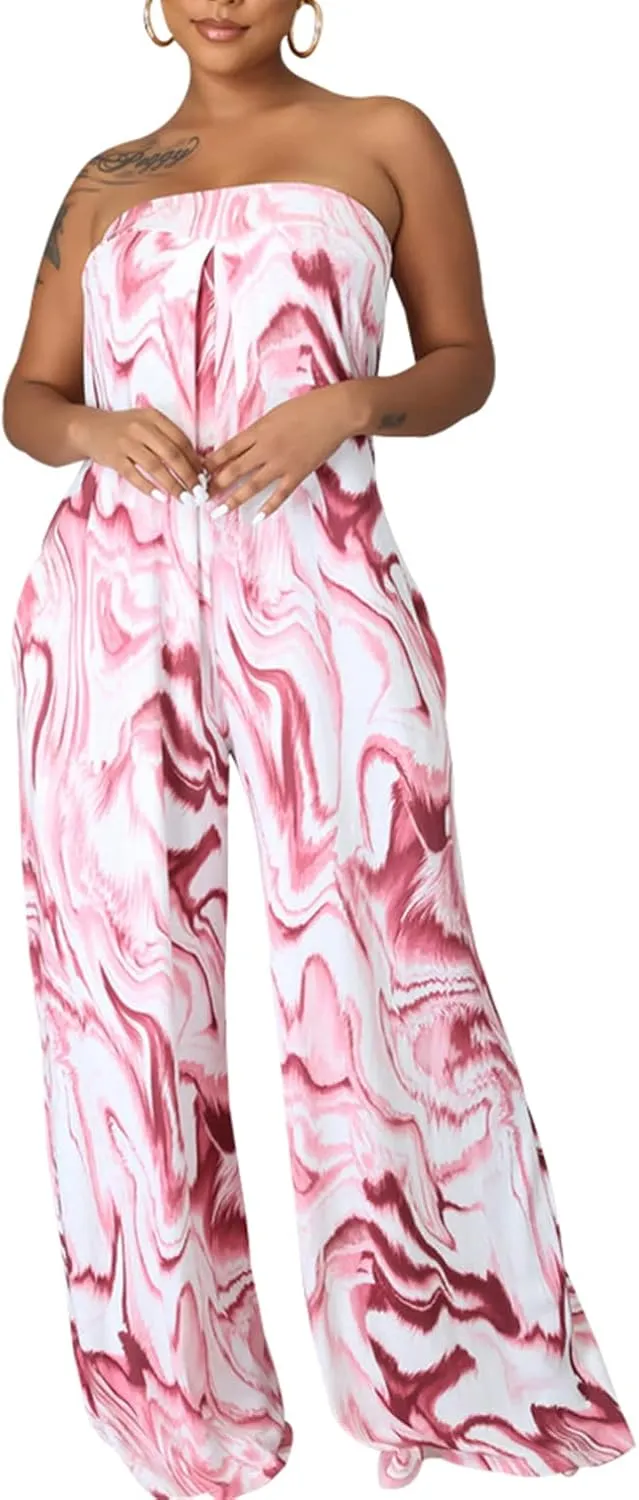 LightlyKiss Women's Casual Sleeveless Tight Jumpsuit Elegant And Fashionable Pleated Long Pants Rompers