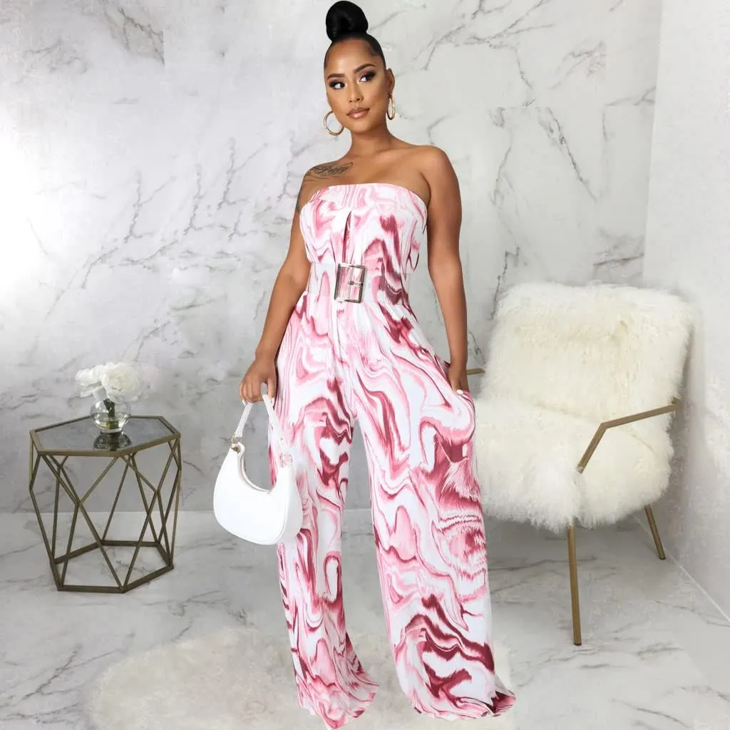 LightlyKiss Women's Casual Sleeveless Tight Jumpsuit Elegant And Fashionable Pleated Long Pants Rompers
