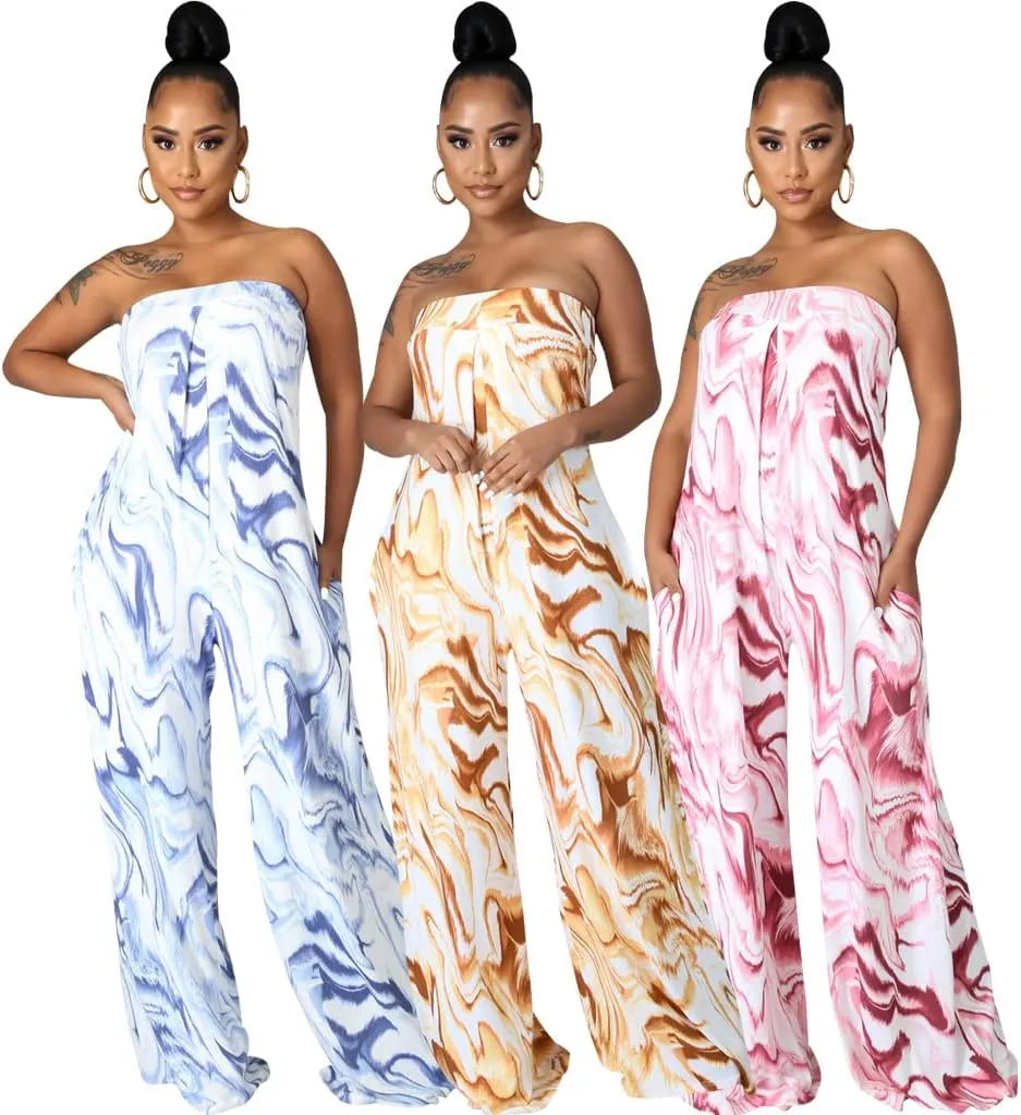 LightlyKiss Women's Casual Sleeveless Tight Jumpsuit Elegant And Fashionable Pleated Long Pants Rompers