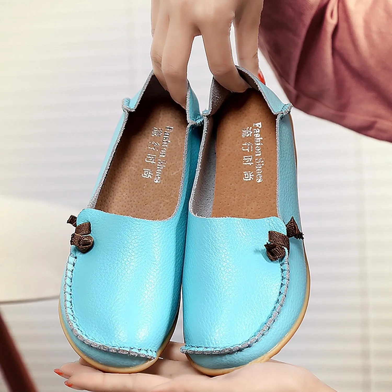 Loafers for Women 2025,Women's Comfortable Loafers Casual Round Toe Slip On Business Lightweight Penny Work Dressy Wide Width Leather Cute Walk Moccasins Driving Flats Soft Walking Shoes