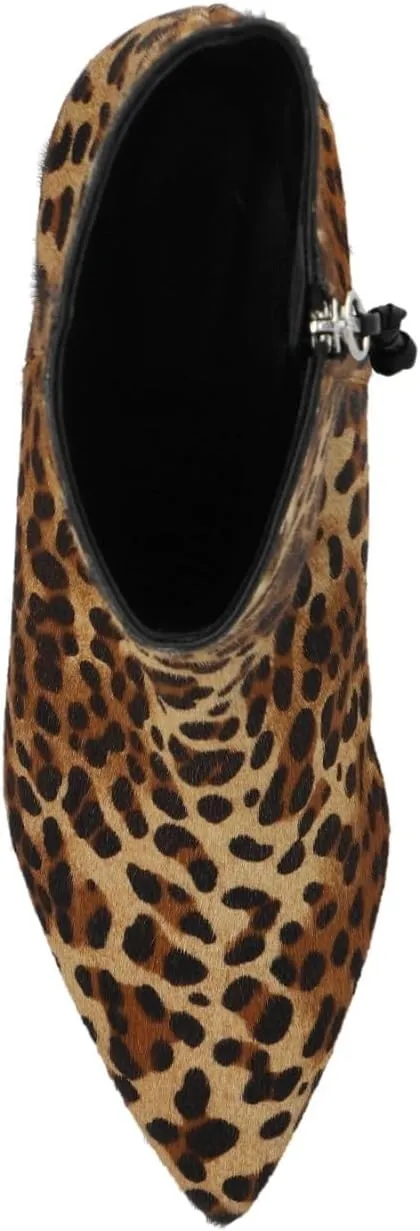 LOCERICH Womens Ankle Boots Suede Kitten Heel Low Heel Short Boots for Women Dressy Pointed Toe Leopard Boots