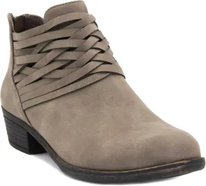 LONDON FOG Womens Mittle Dress Block Heel Ankle Boot, Ladies Back Zip Bootie with Criss Cross Wraparounds
