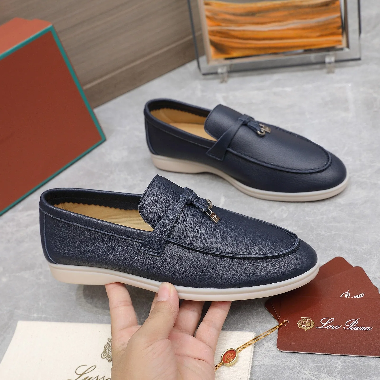 LP SUMMER CHARMS WALK LOAFERS BLACK LAMBSKIN