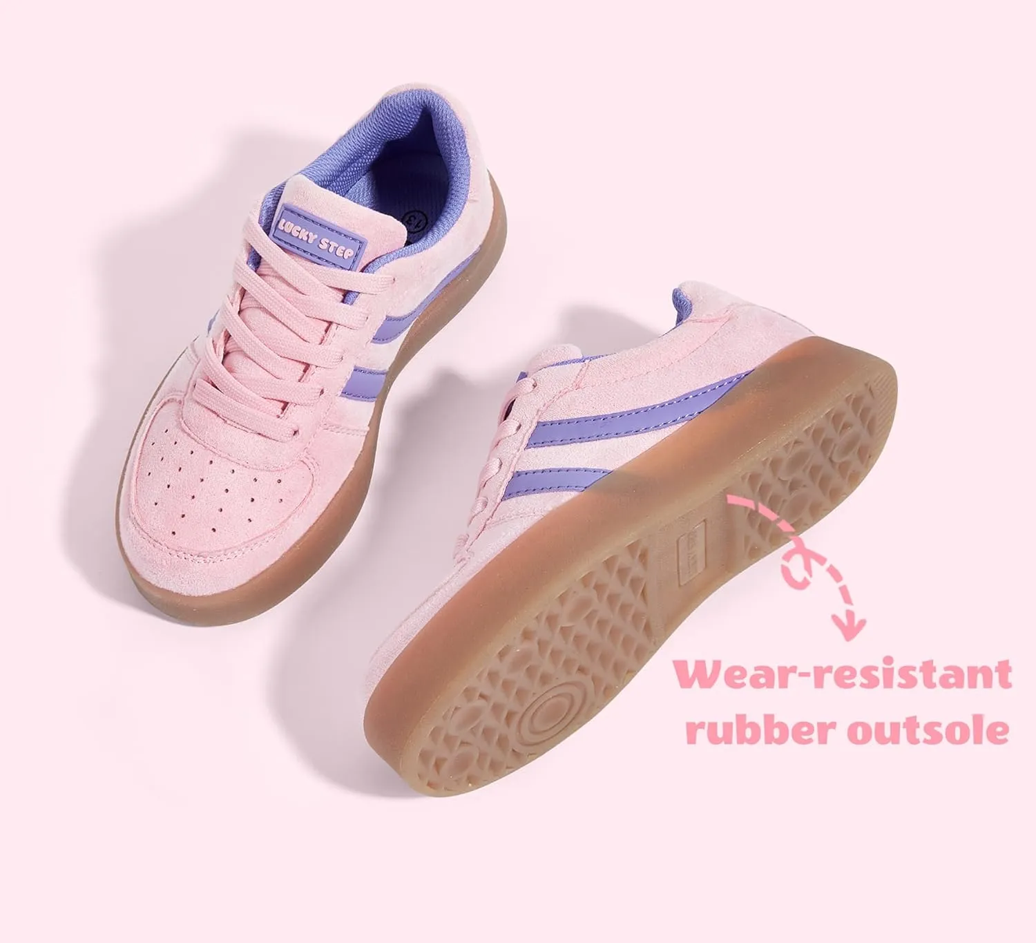 LUCKY STEP Unisex-Child Kid's Sneakers Lace Up School Fashion Platform Breathable Tennis Athletic Running Walking Shoes for Boys Girls