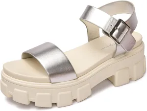 Luffymomo Women's Platform Wedge Sandals Lug Sole Sandals Adjustable Ankle Strap Chunky Heels