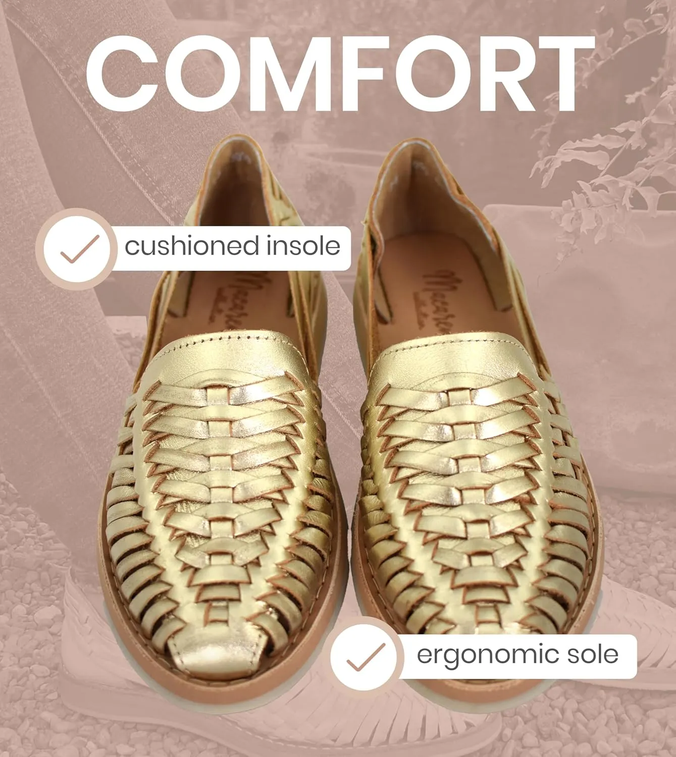 Macarena Collection Womens Shoes Leather Sandal Flat for Women | Huarache Handmade Mexican Sandals | Comfortable & Stylish Womens Sandals 3050