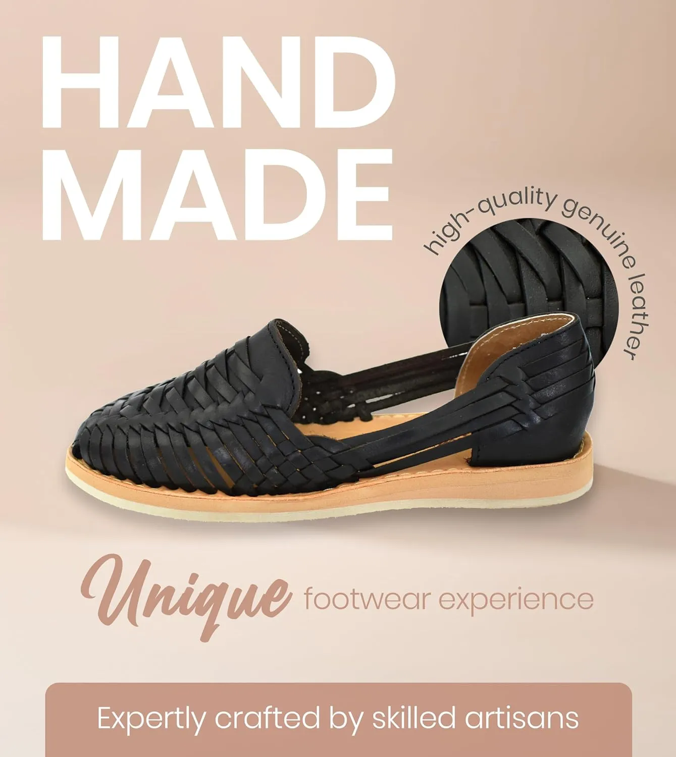 Macarena Collection Womens Shoes Leather Sandal Flat for Women | Huarache Handmade Mexican Sandals | Comfortable & Stylish Womens Sandals 3050