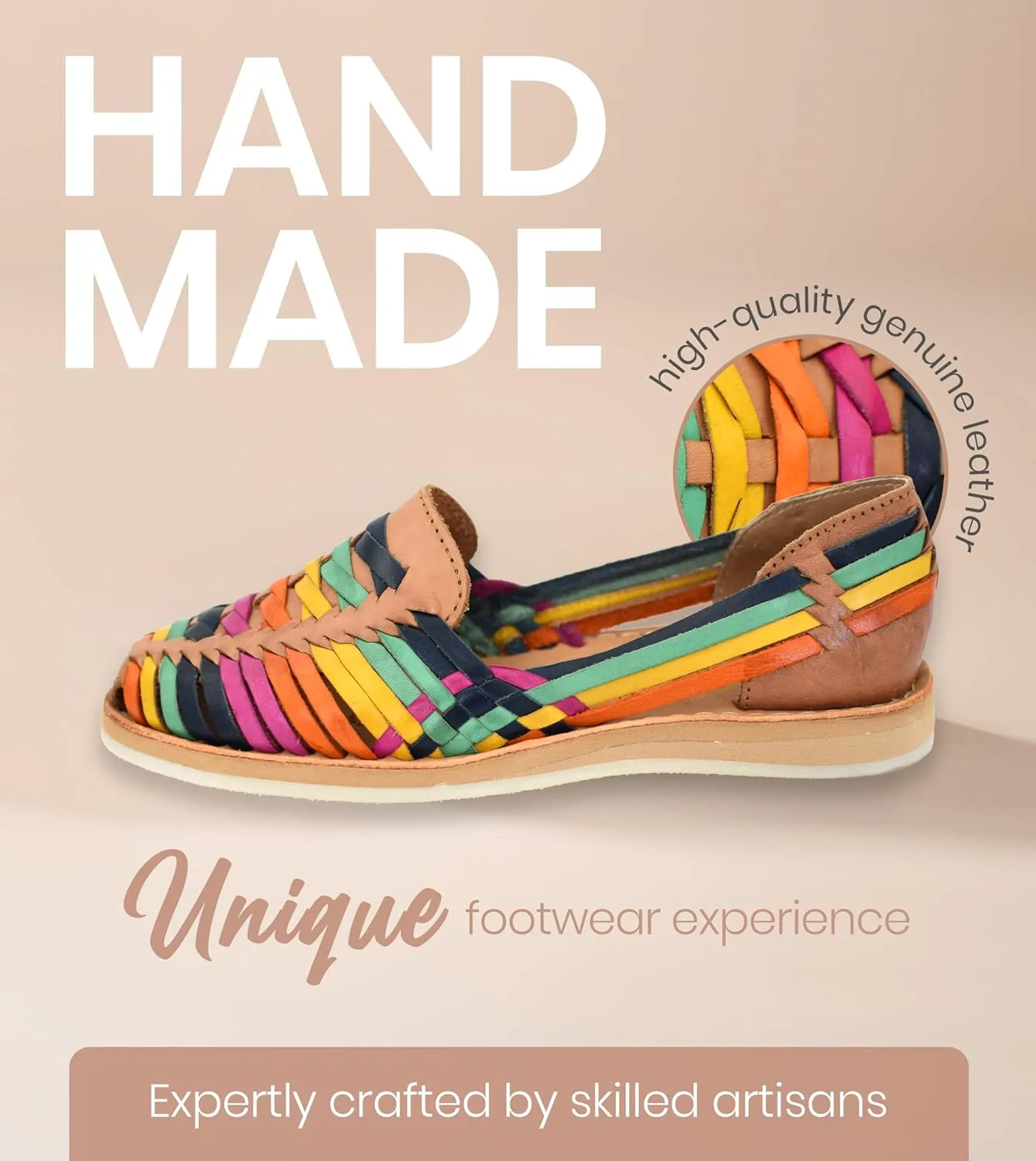 Macarena Collection Womens Shoes Leather Sandal Flat for Women | Huarache Handmade Mexican Sandals | Comfortable & Stylish Womens Sandals 3050