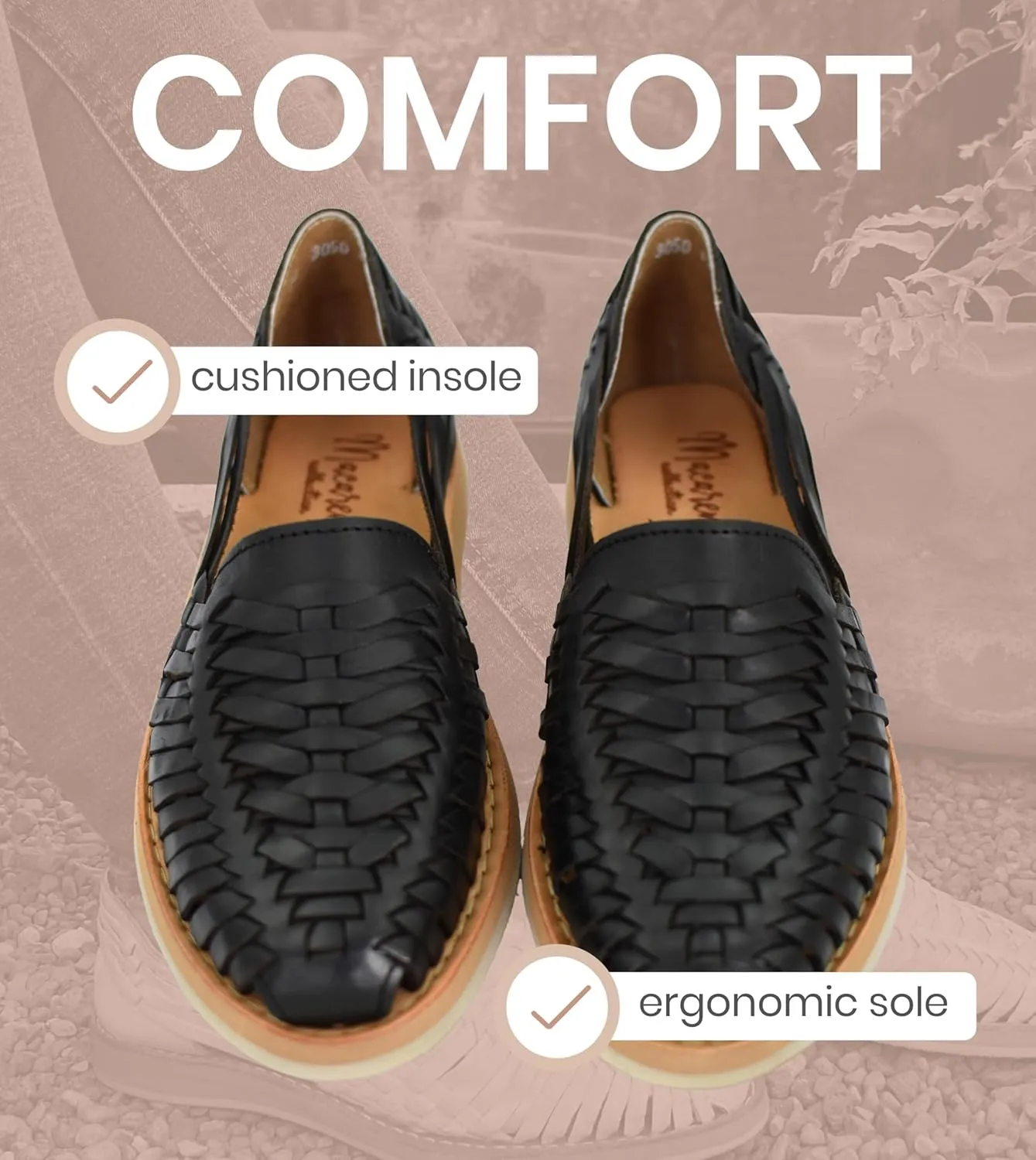 Macarena Collection Womens Shoes Leather Sandal Flat for Women | Huarache Handmade Mexican Sandals | Comfortable & Stylish Womens Sandals 3050
