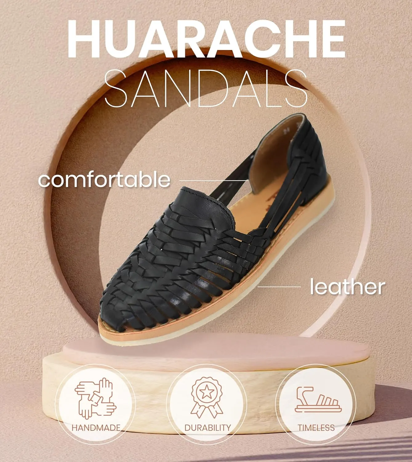 Macarena Collection Womens Shoes Leather Sandal Flat for Women | Huarache Handmade Mexican Sandals | Comfortable & Stylish Womens Sandals 3050