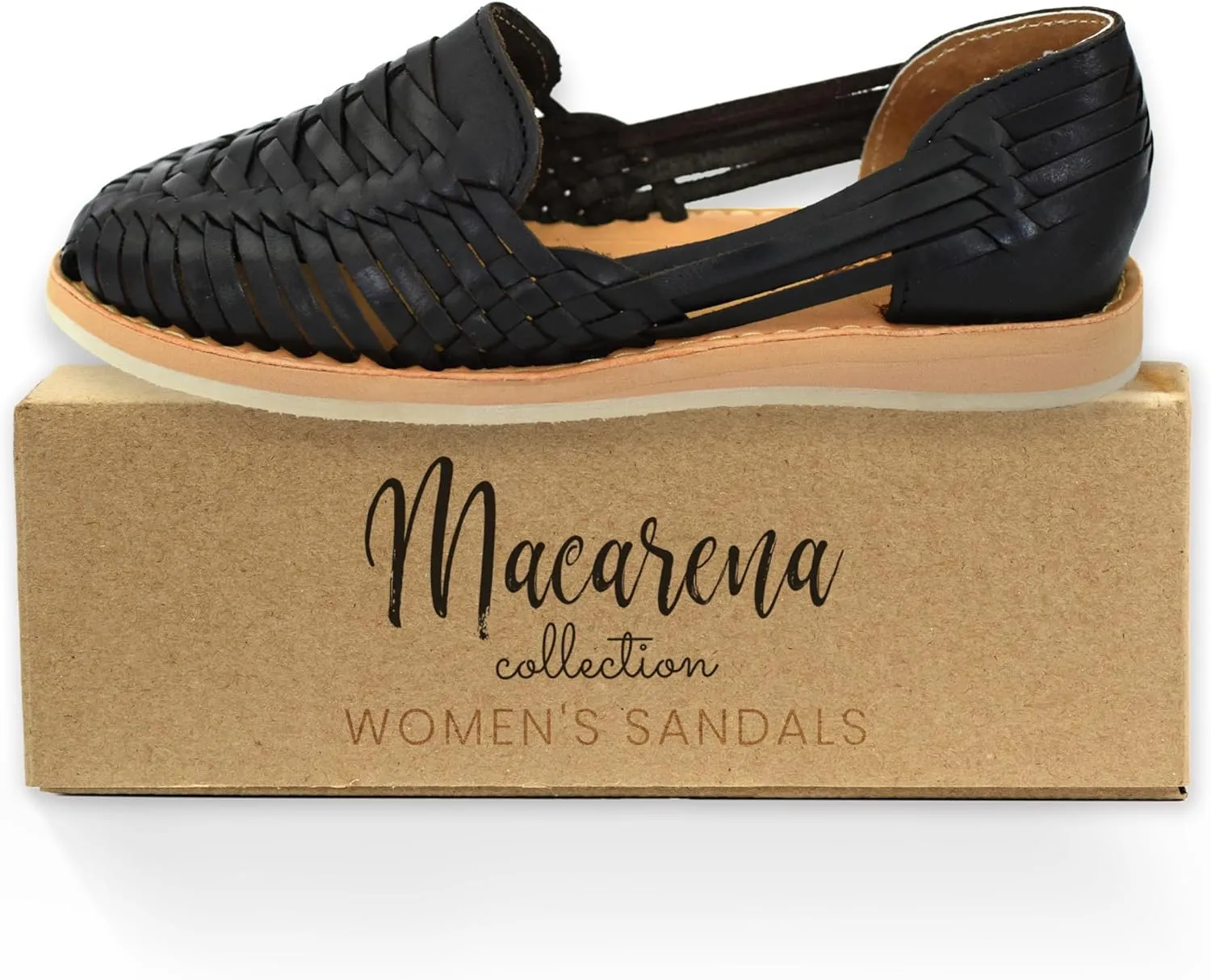 Macarena Collection Womens Shoes Leather Sandal Flat for Women | Huarache Handmade Mexican Sandals | Comfortable & Stylish Womens Sandals 3050