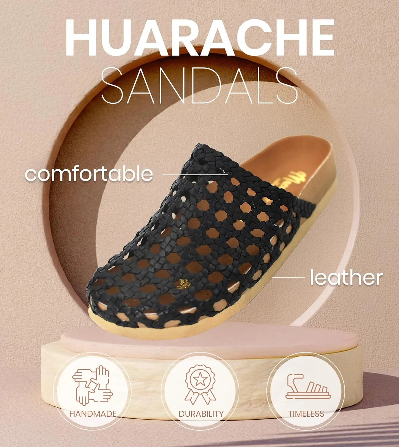 Macarena Collection Womens Shoes Leather Sandals for Women | Huarache Handmade Mexican Sandals Women | Comfortable & Stylish Womens Sandals 004