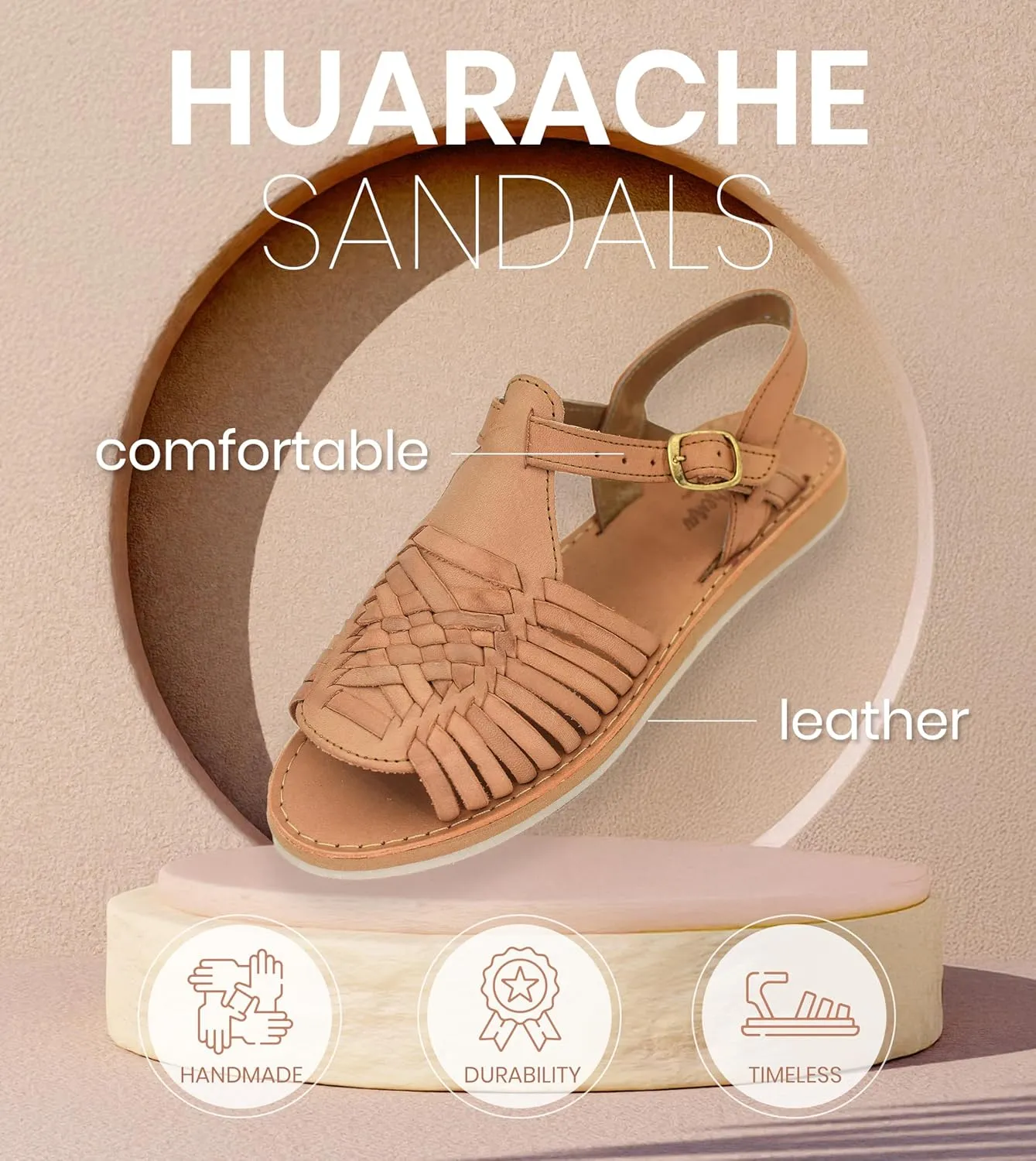 Macarena Collection Womens Shoes Leather Sandals for Women | Huarache Handmade Mexican Sandals Women | Comfortable & Stylish Womens Sandals 3044