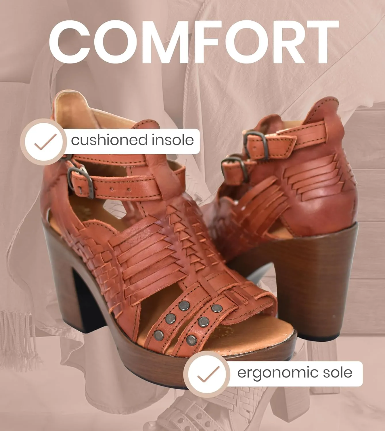 Macarena Collection Womens Shoes Leather Sandals for Women Huarache | Handmade Mexican Sandals Women | Comfortable & Stylish Womens Sandals 353