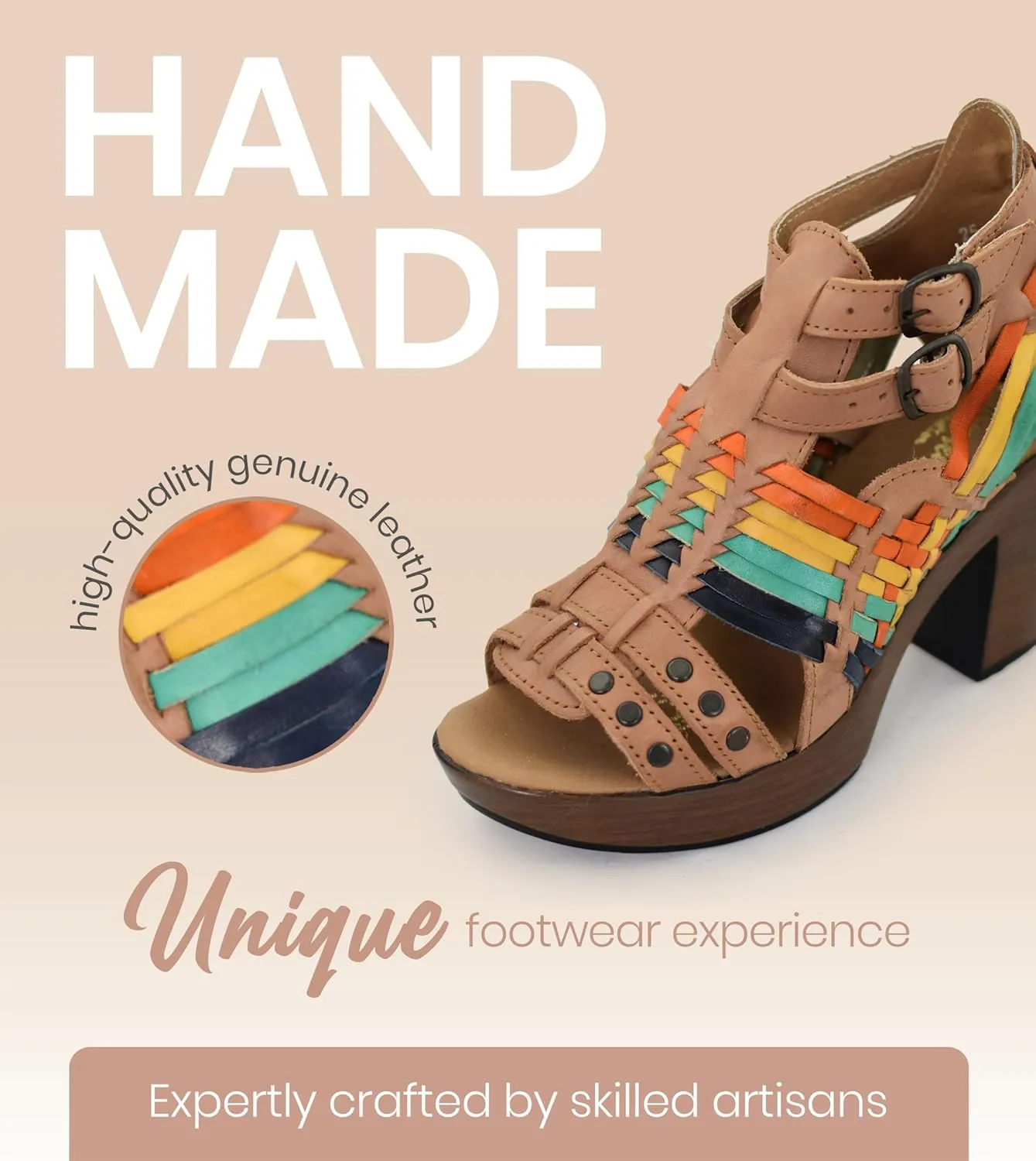 Macarena Collection Womens Shoes Leather Sandals for Women Huarache | Handmade Mexican Sandals Women | Comfortable & Stylish Womens Sandals 353