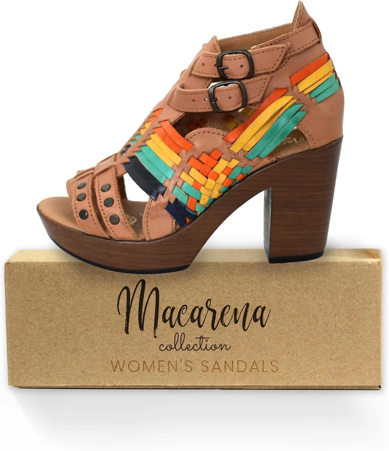 Macarena Collection Womens Shoes Leather Sandals for Women Huarache | Handmade Mexican Sandals Women | Comfortable & Stylish Womens Sandals 353