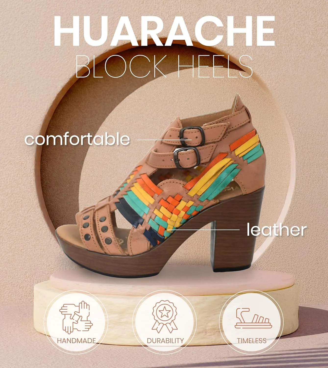 Macarena Collection Womens Shoes Leather Sandals for Women Huarache | Handmade Mexican Sandals Women | Comfortable & Stylish Womens Sandals 353