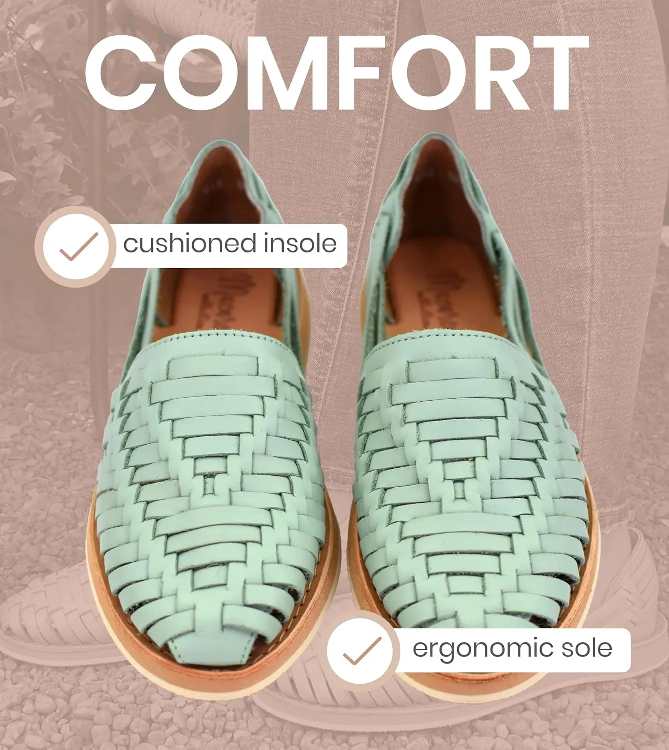 Macarena Collection Womens Shoes Leather Sandals for Women | Huarache Handmade Mexican Sandals Women | Comfortable & Stylish Womens Sandals 813 Style