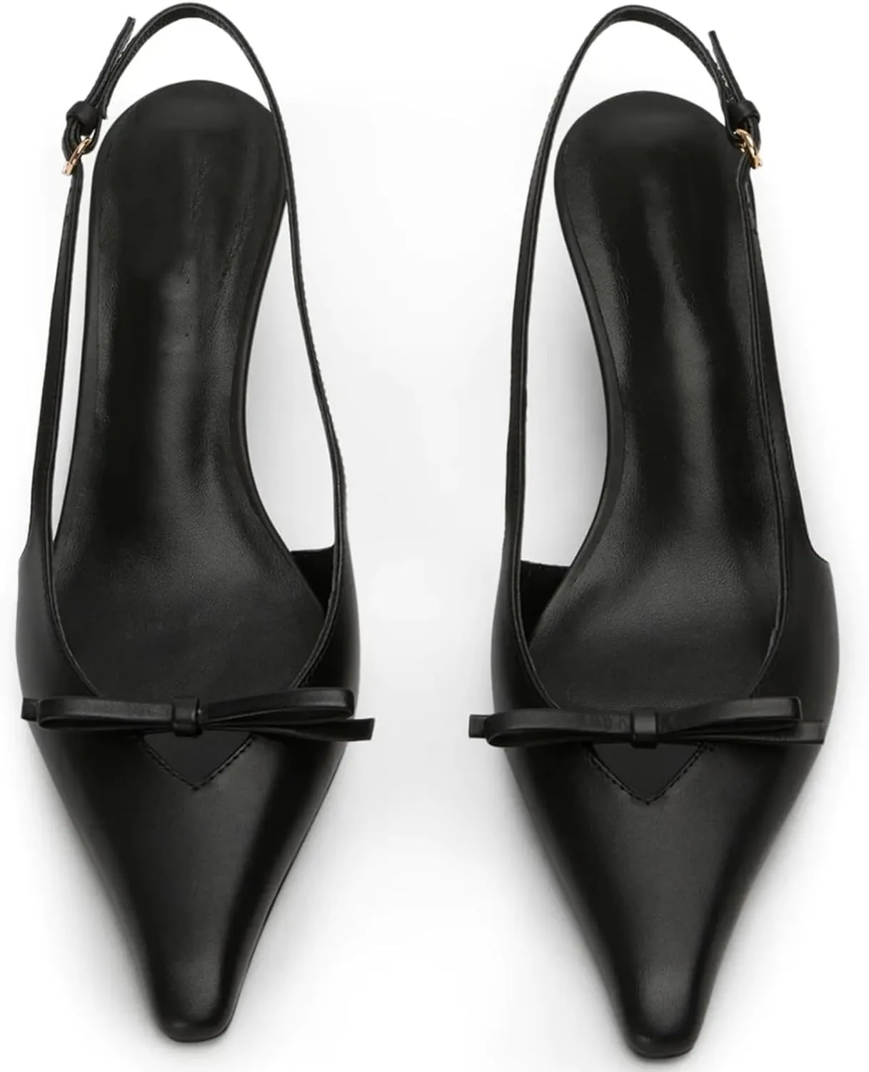 MAVMAX Slingback Heels for Women Bow Pointed Close Toe Stilettos High Kitten Heels Pumps Dress Party Heeled Sandals