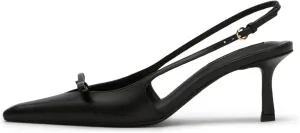 MAVMAX Slingback Heels for Women Bow Pointed Close Toe Stilettos High Kitten Heels Pumps Dress Party Heeled Sandals