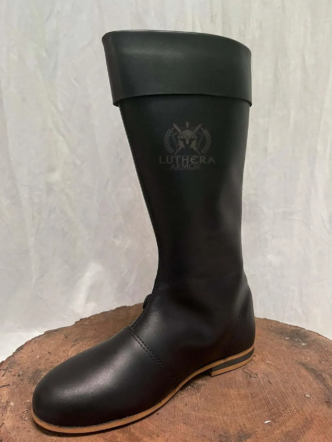 Medieval Leather Boots Caribbean Pirate Costume Boots Renaissance Inspired Loafer Boots for Adults