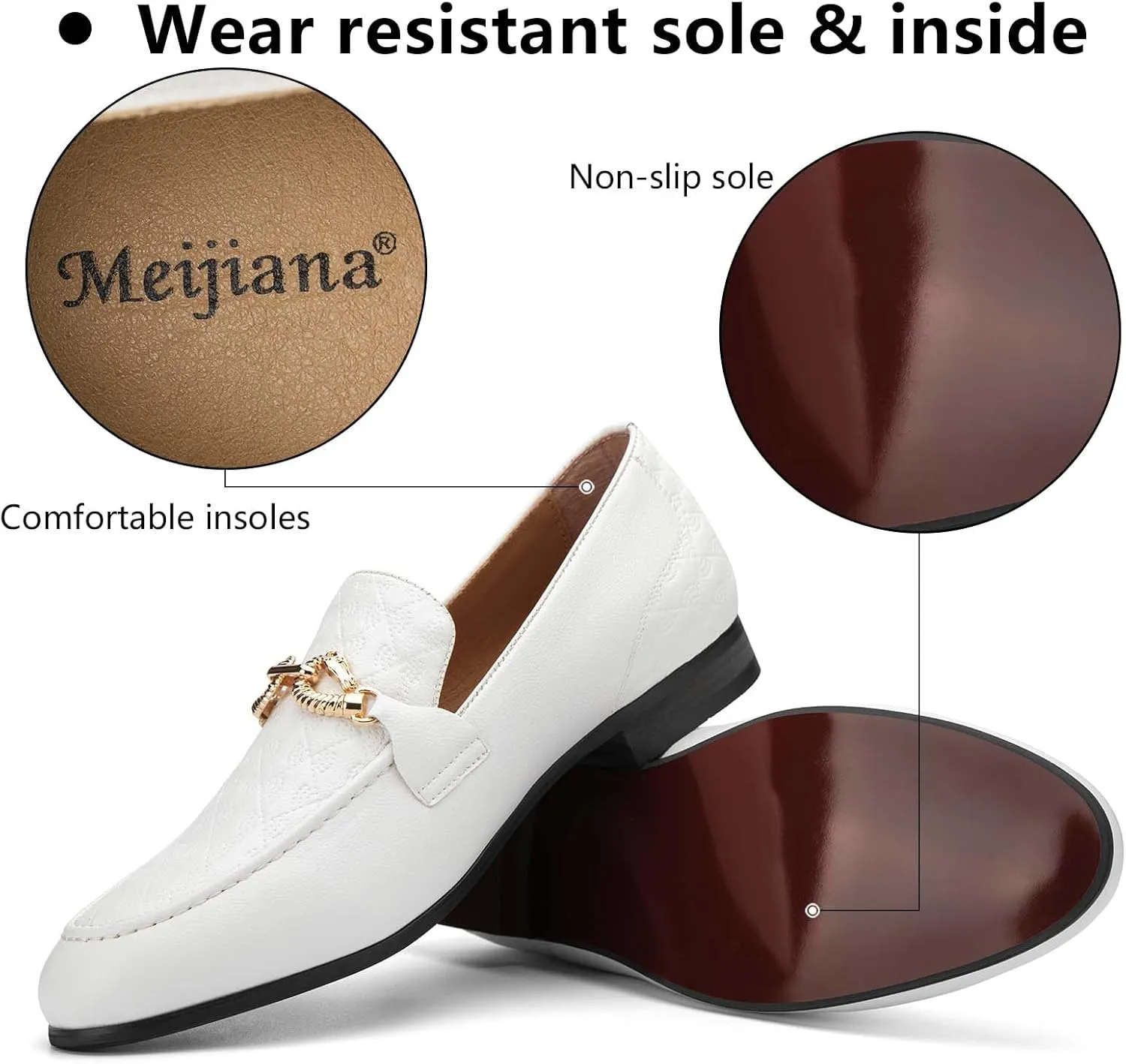 Meijiana Men's Fashion Classic Faux Leather Loafers and Weeding Dress Shoes for Men