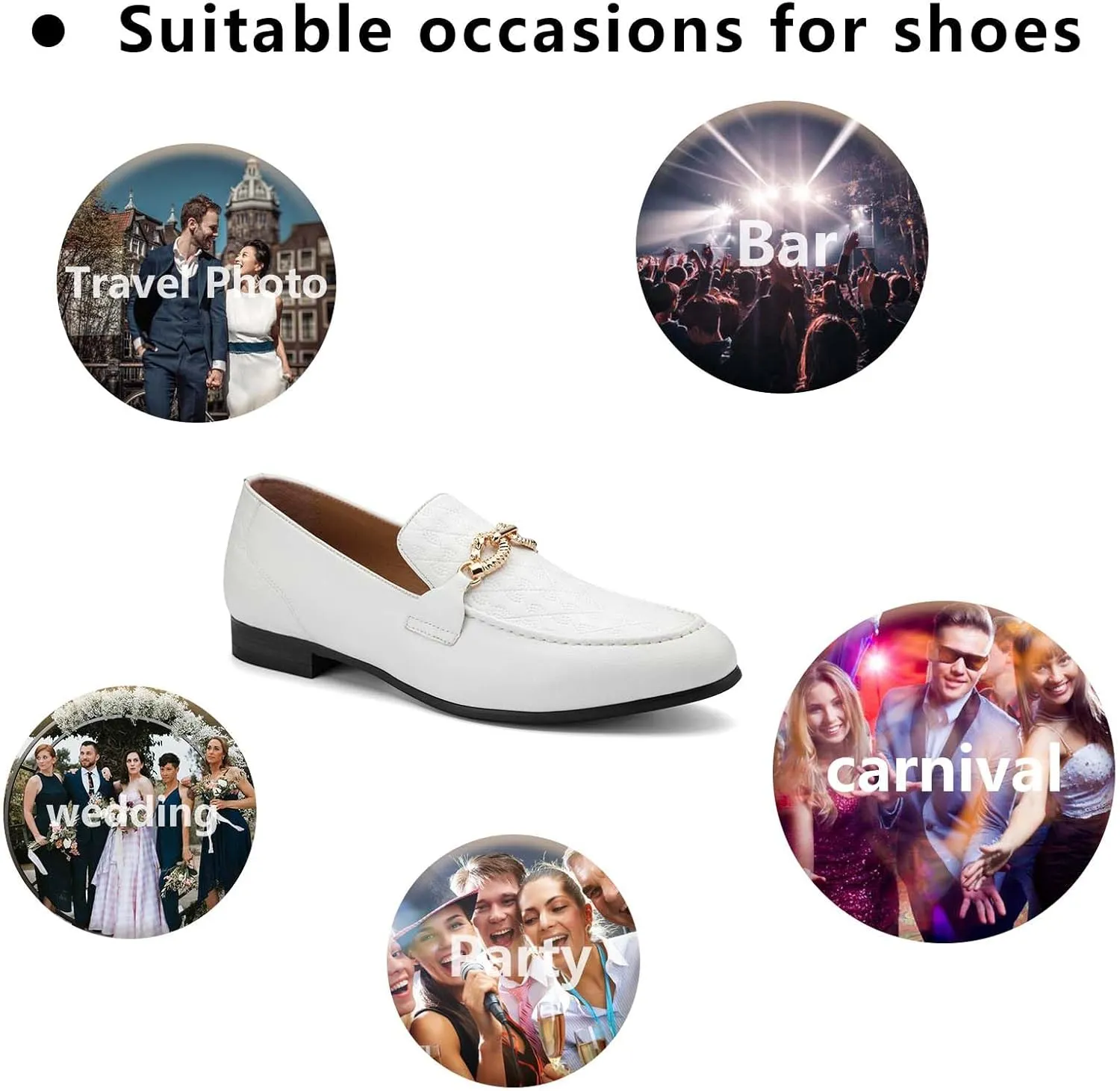 Meijiana Men's Fashion Classic Faux Leather Loafers and Weeding Dress Shoes for Men