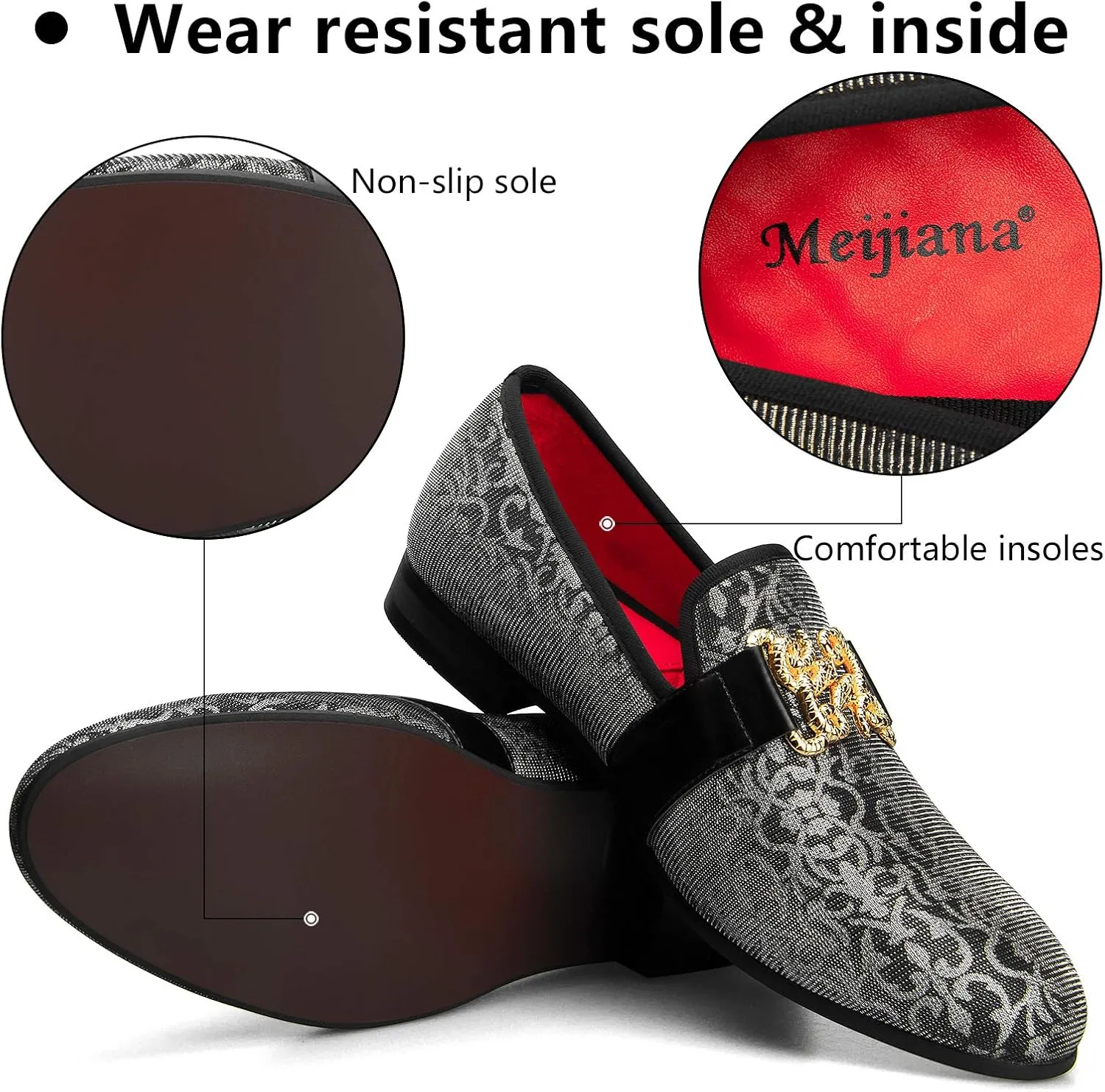 Meijiana Men's Fashion Classic Loafers Luxury Loafer Shoes and Weeding Dress Shoes for Men