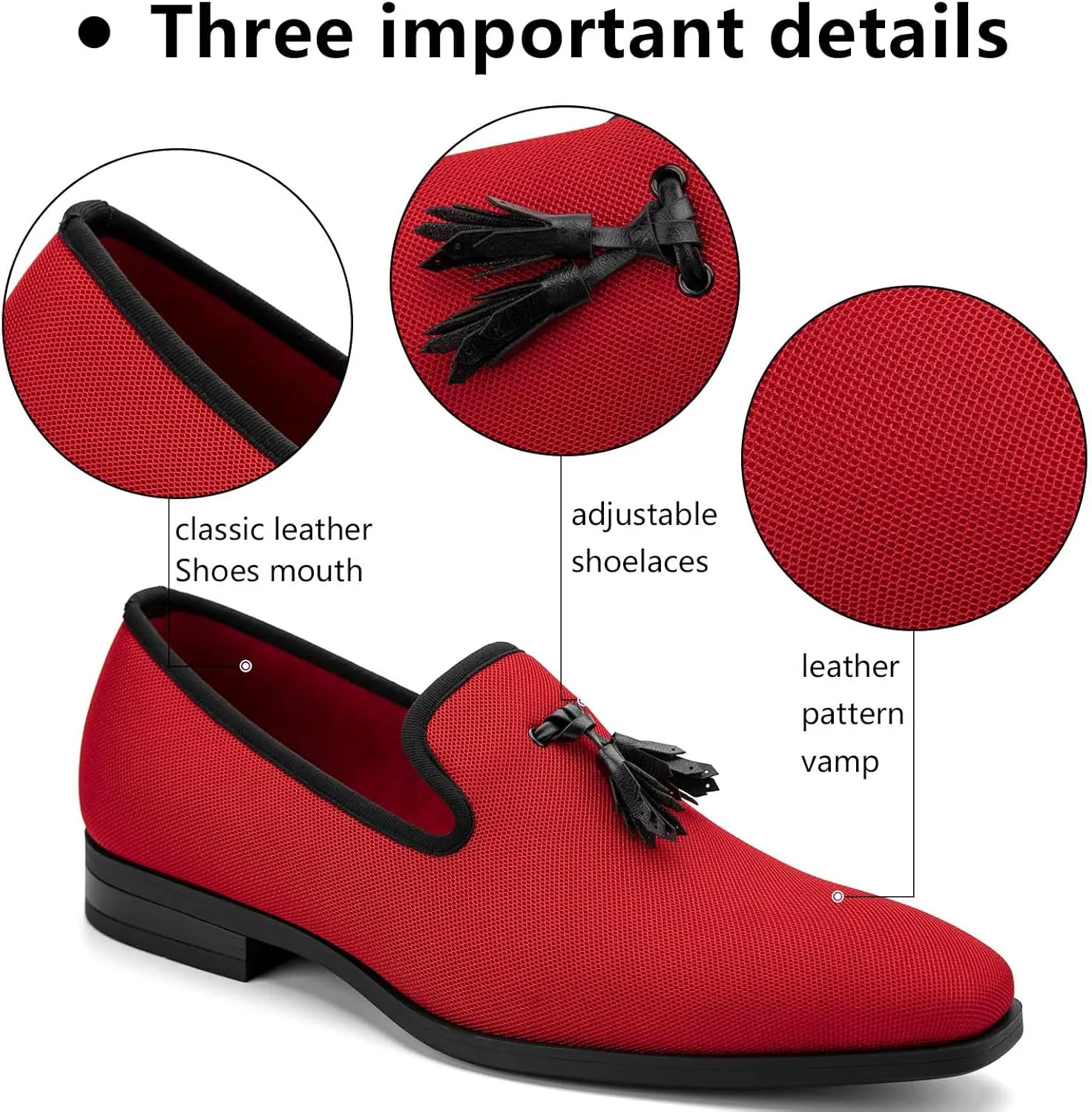 Meijiana Men's Loafers Lightweight Slip-On Moccasins Stylish Dress Shoes Breathable Tassels Loafers
