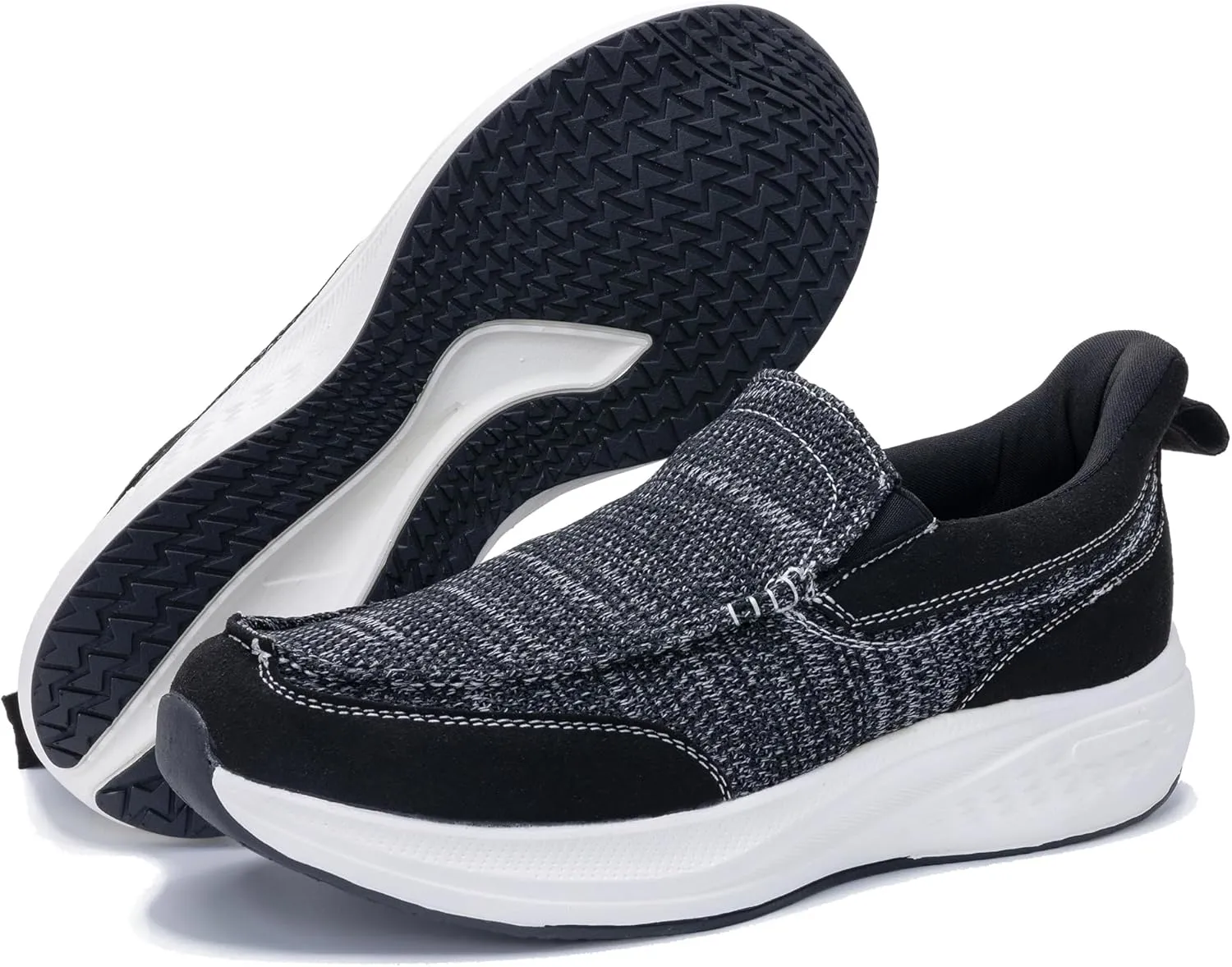 Men Walking Shoes Easy Slip On Causual Loafers,Comfortable Canvas Lightweight Platform Sneakers