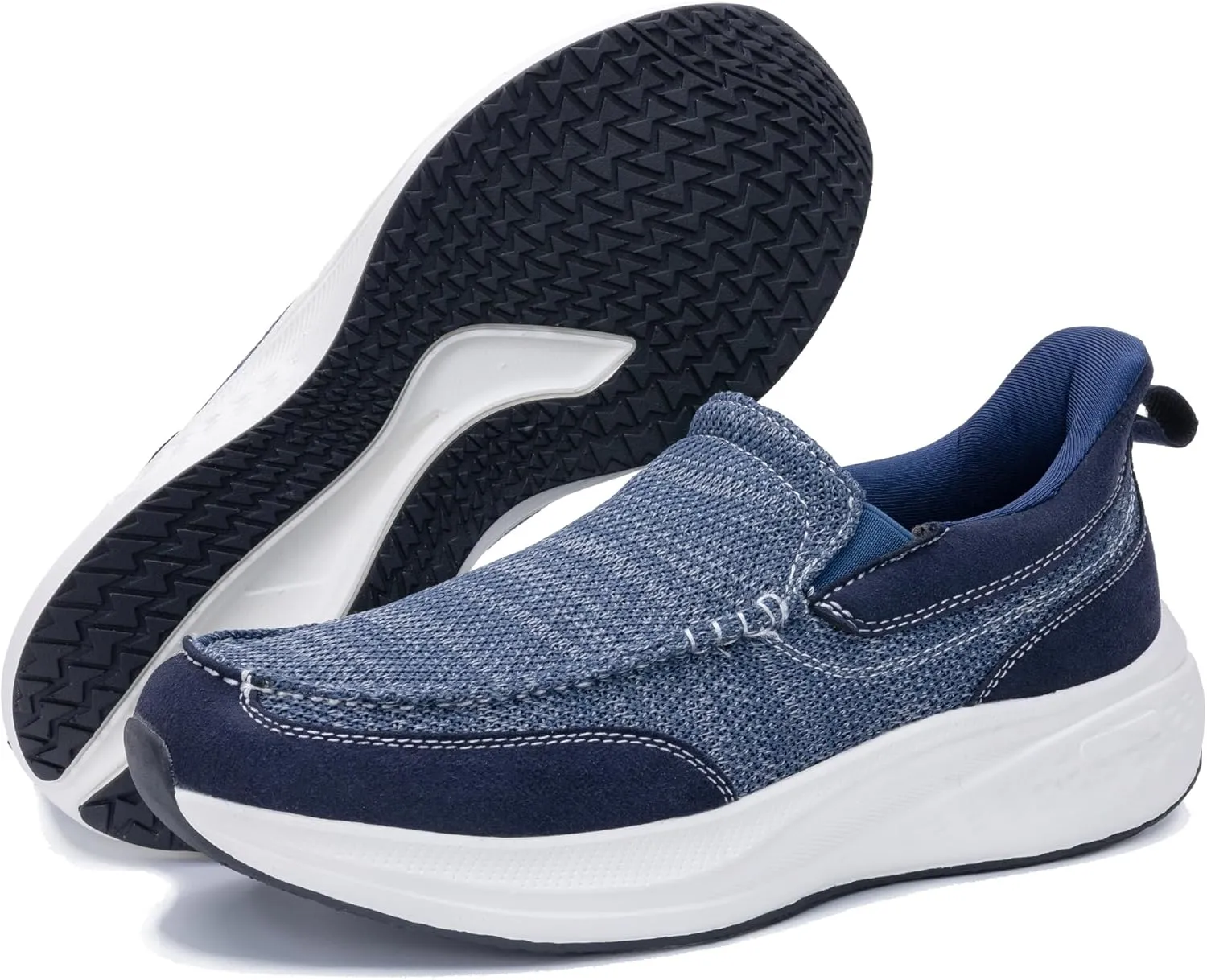 Men Walking Shoes Easy Slip On Causual Loafers,Comfortable Canvas Lightweight Platform Sneakers