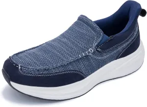 Men Walking Shoes Easy Slip On Causual Loafers,Comfortable Canvas Lightweight Platform Sneakers