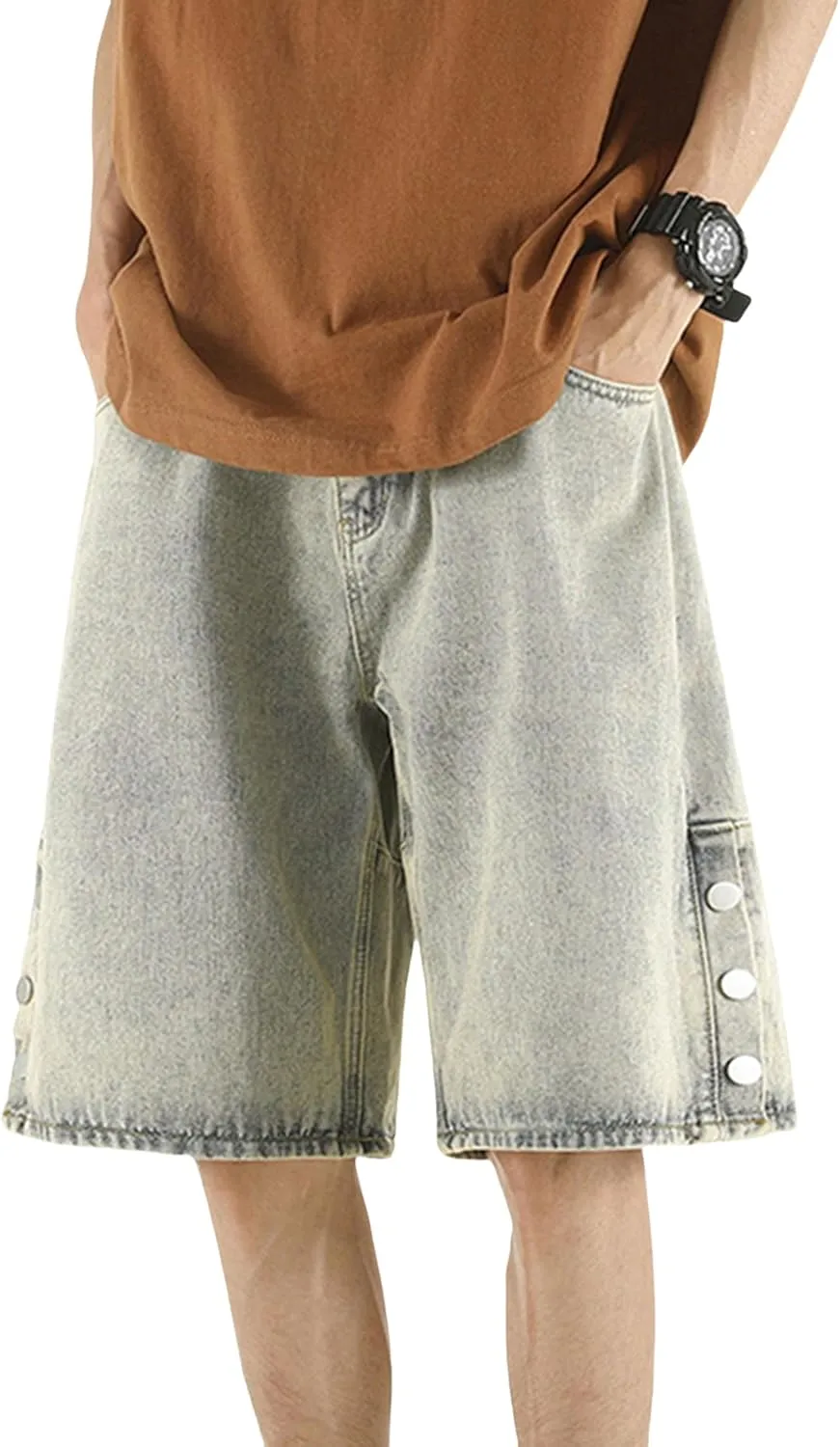 Men's Baggy Jeans Shorts Y2k Loose Jorts Summer Denim Short Hip Hop Skater Pants Y2K Bermuda Shorts