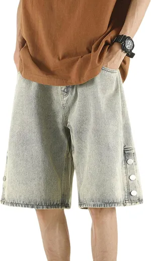 Men's Baggy Jeans Shorts Y2k Loose Jorts Summer Denim Short Hip Hop Skater Pants Y2K Bermuda Shorts