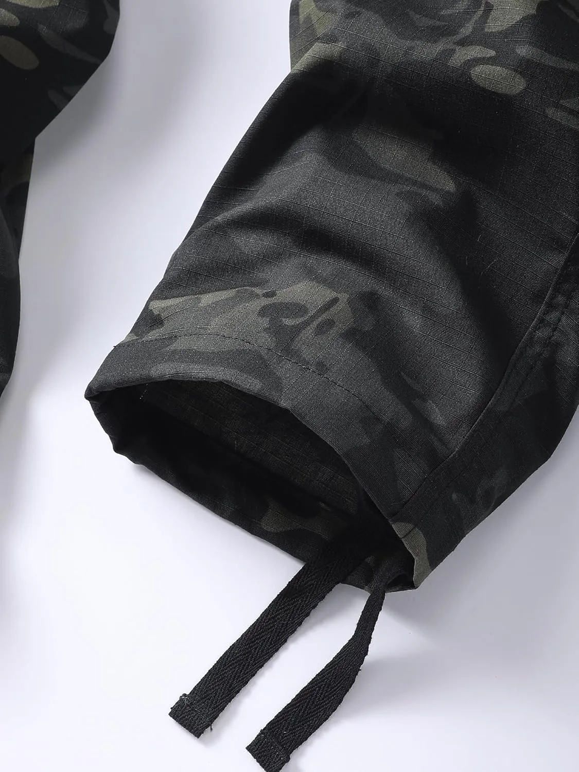 Men's Camo Cargo Work Pants Ripstop Lightweight Wild Army Military BDU Outdoor Trousers with 8 Pocktets (No Belt)