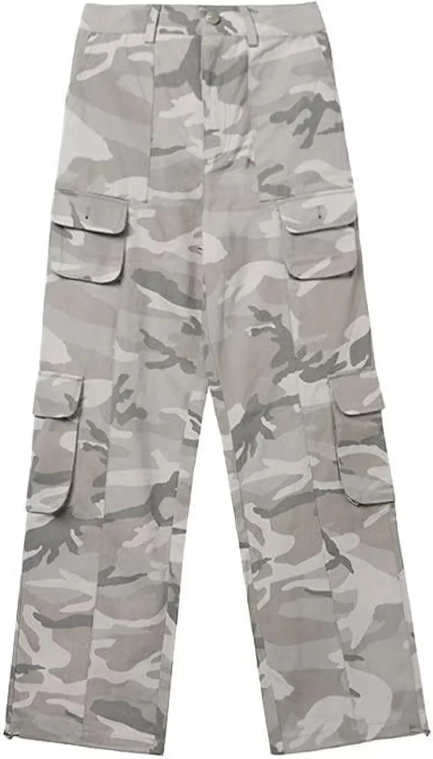 Mens Camo Pants Y2k Baggy Cargo Pants Joggers Hip Hop Streetwear Pants Oversized Camo Pants for Women