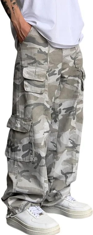 Mens Camo Pants Y2k Baggy Cargo Pants Joggers Hip Hop Streetwear Pants Oversized Camo Pants for Women