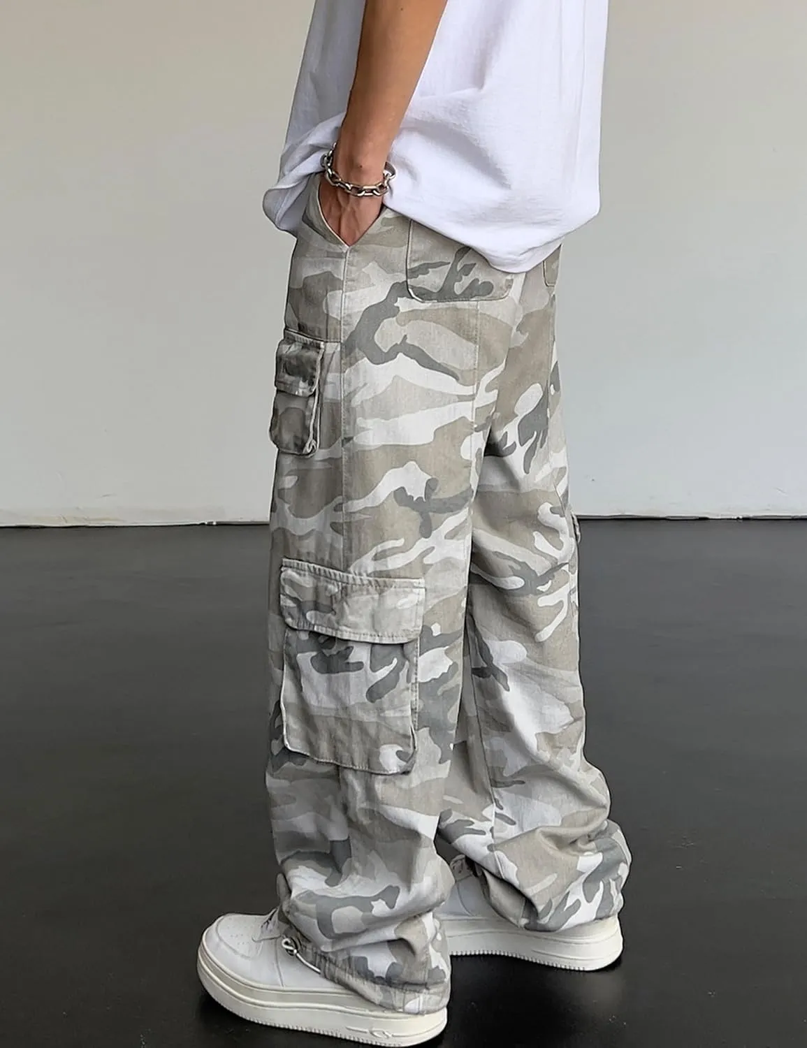 Mens Camo Pants Y2k Baggy Cargo Pants Joggers Hip Hop Streetwear Pants Oversized Camo Pants for Women