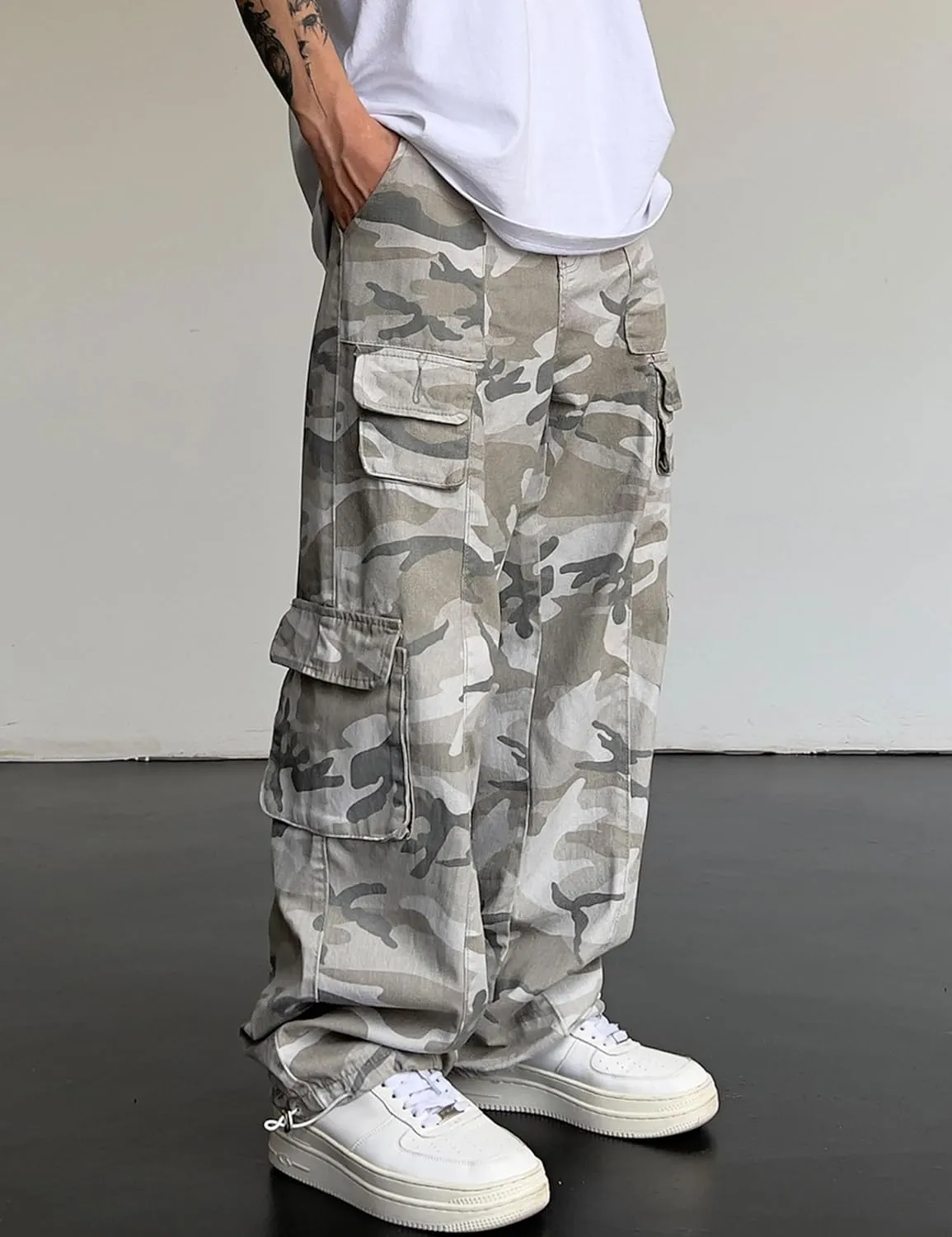 Mens Camo Pants Y2k Baggy Cargo Pants Joggers Hip Hop Streetwear Pants Oversized Camo Pants for Women