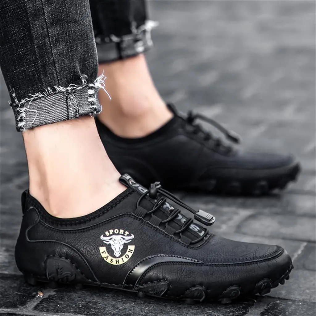 Men's Casual Leather Loafers Slip-On Driving Boat Penny Shoes Handmade Flats Dress Men Ankle Boots Hand Stitching Oxford Walking Traveling Outdoor Shoe