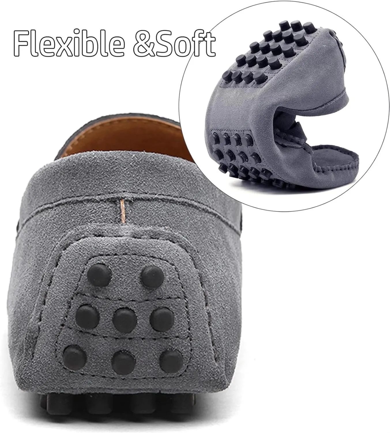 Men's Dress Loafers Slip On Casual Shoes Lightweight Soft Penny Loafers Suede Driving Boat Shoes Moccasins
