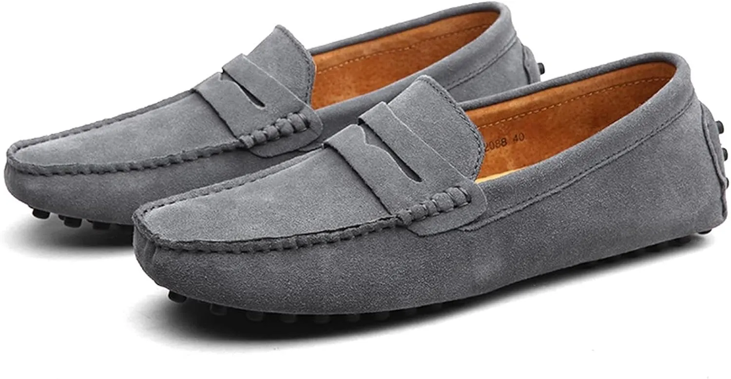 Men's Dress Loafers Slip On Casual Shoes Lightweight Soft Penny Loafers Suede Driving Boat Shoes Moccasins