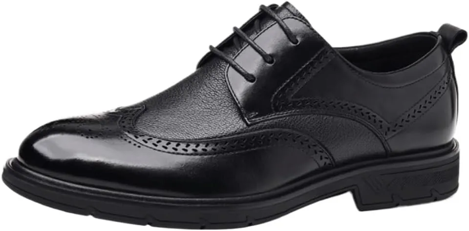 Mens Lace Up Monk Strap Leather Dress Shoes Formal Business Comfortable Loafers Round Toe Wedding Durable Genuine Leather Classic Office Non Slip