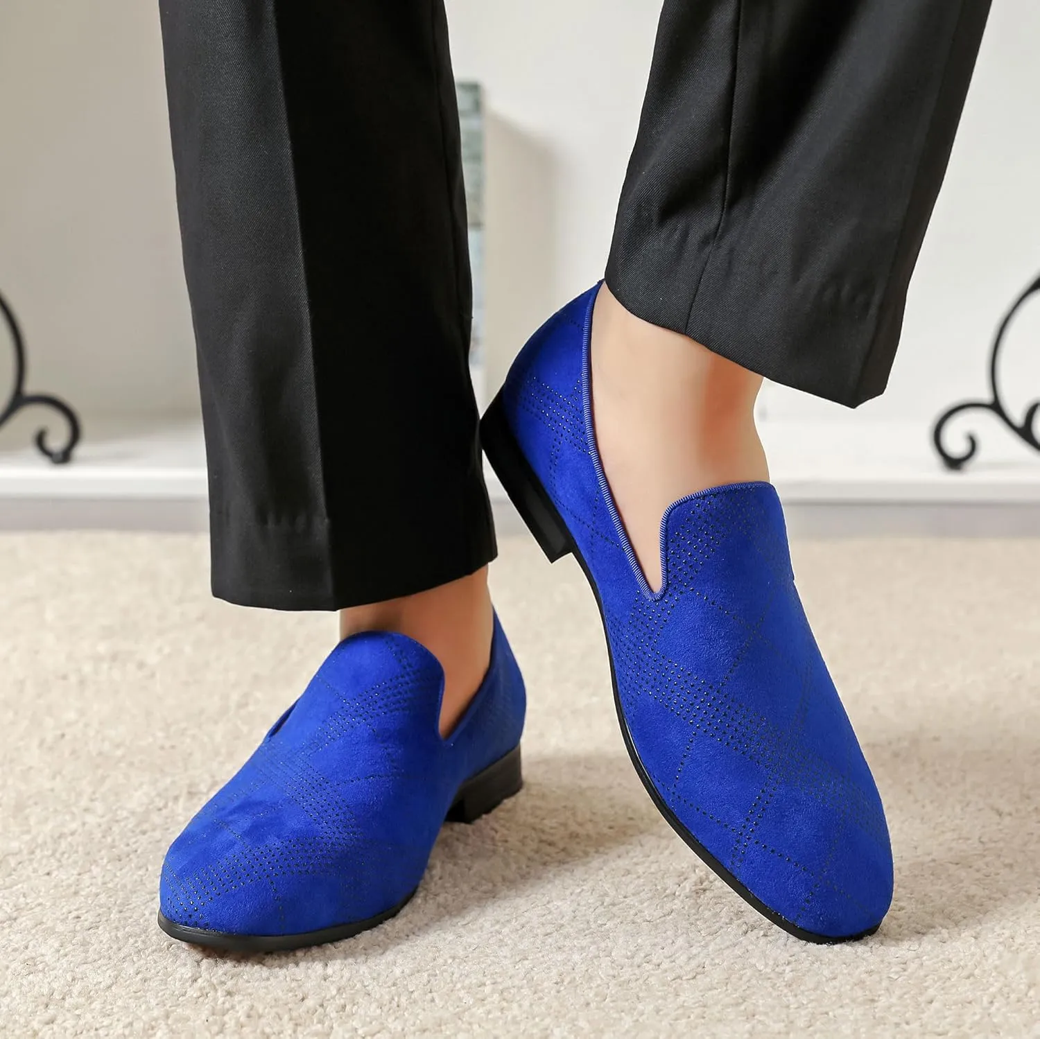 Men's Orange Loafers, Casual Slip-On Shoes, Mesh Upper & Insole, Round Toe, Moderate Cushioning, Spring/Summer