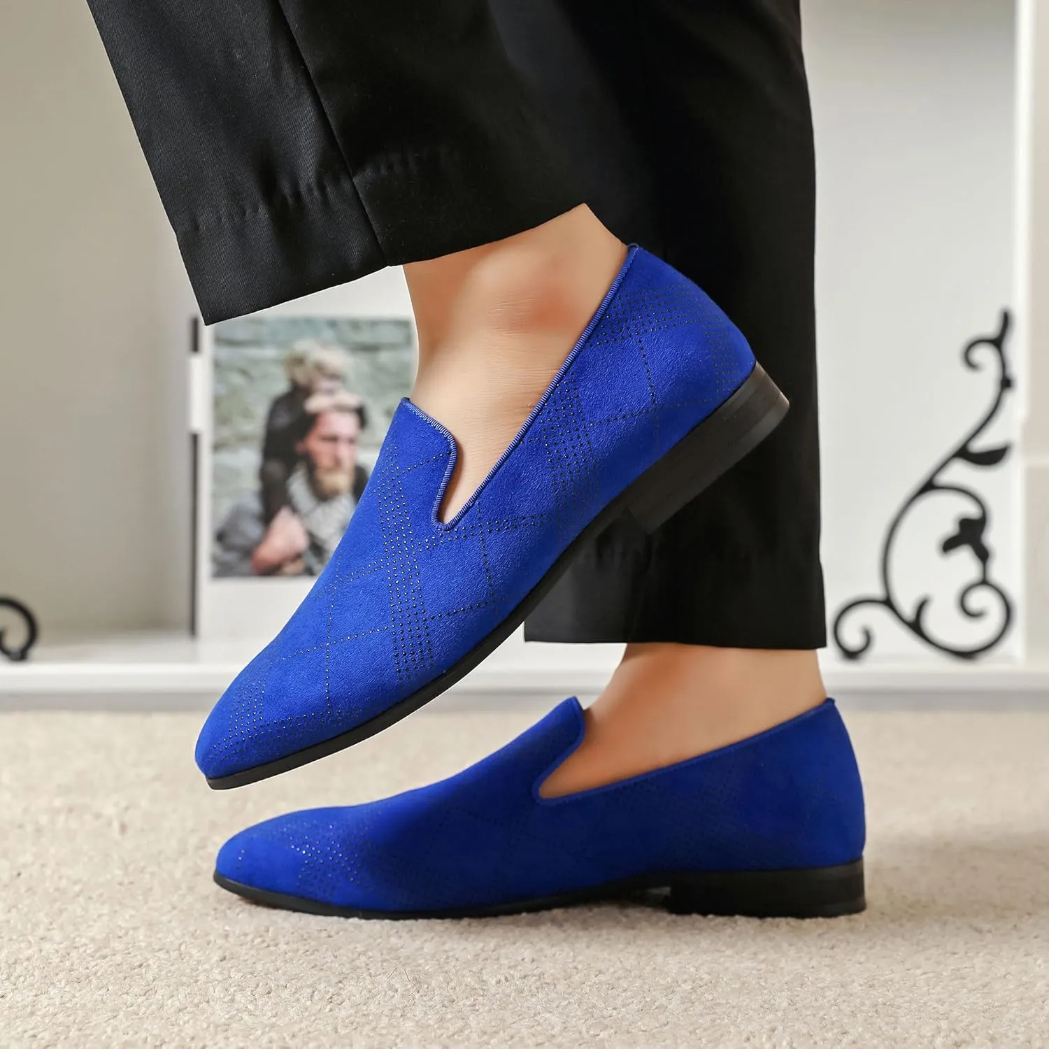 Men's Orange Loafers, Casual Slip-On Shoes, Mesh Upper & Insole, Round Toe, Moderate Cushioning, Spring/Summer