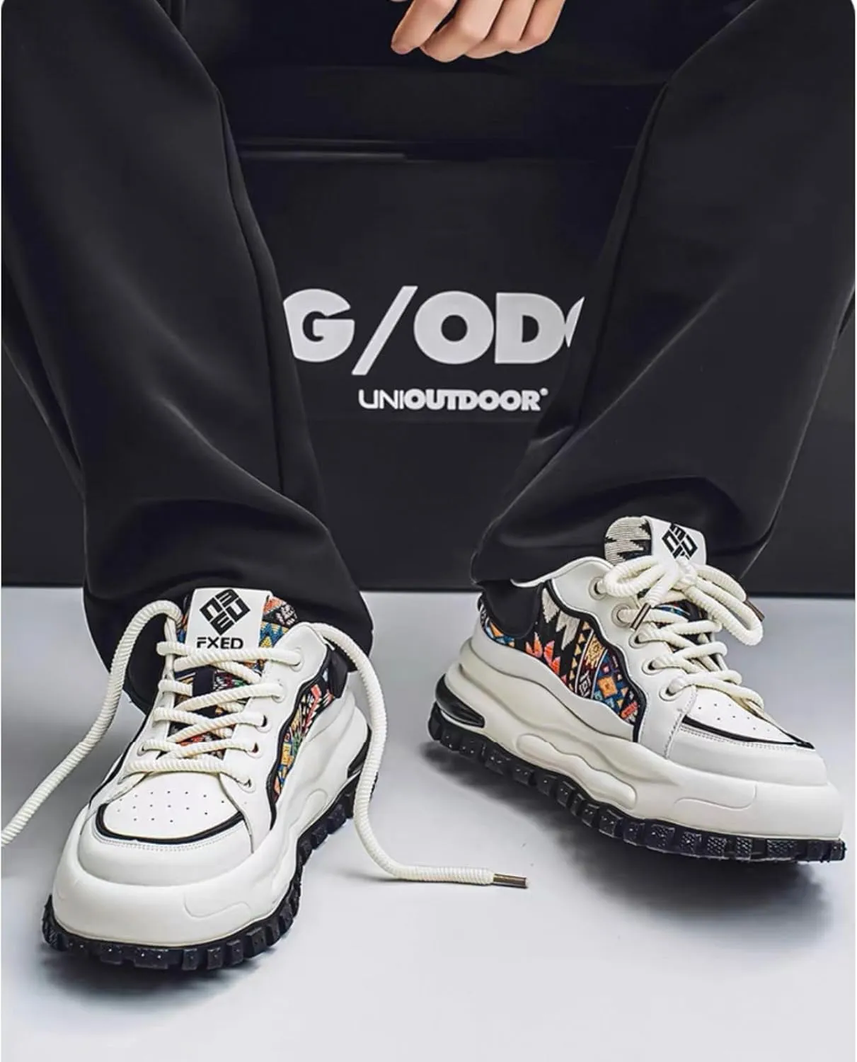 Men's Retro 2.16" Inch Platform Sneakers Breathable Leather Upper Fashion Casual Walking Skate Streetwear